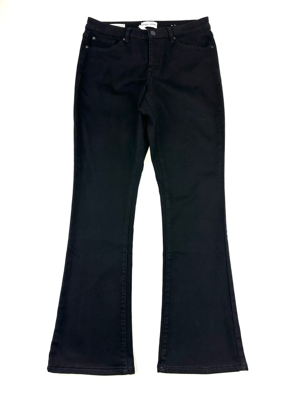 Tribal Audrey Mid-Rise Micro Flare jeancut trouser Black Size 8 Workwear Stretch